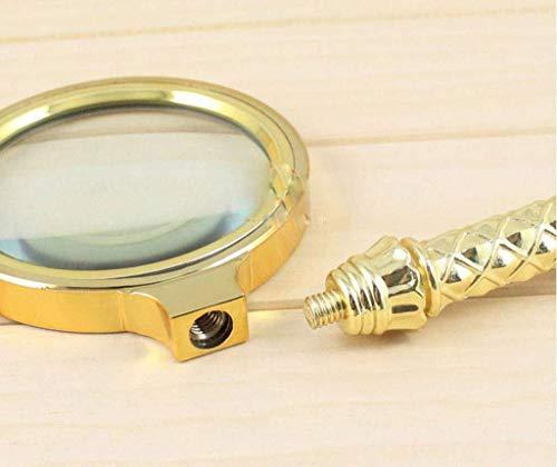 Magnifiers Magnifiers RRH for Reading Vision aids Gold-Plated Gold high-end Magnifying Glass Handle with Hanging Buckle Large Diameter Reading Stationery Office Supplies