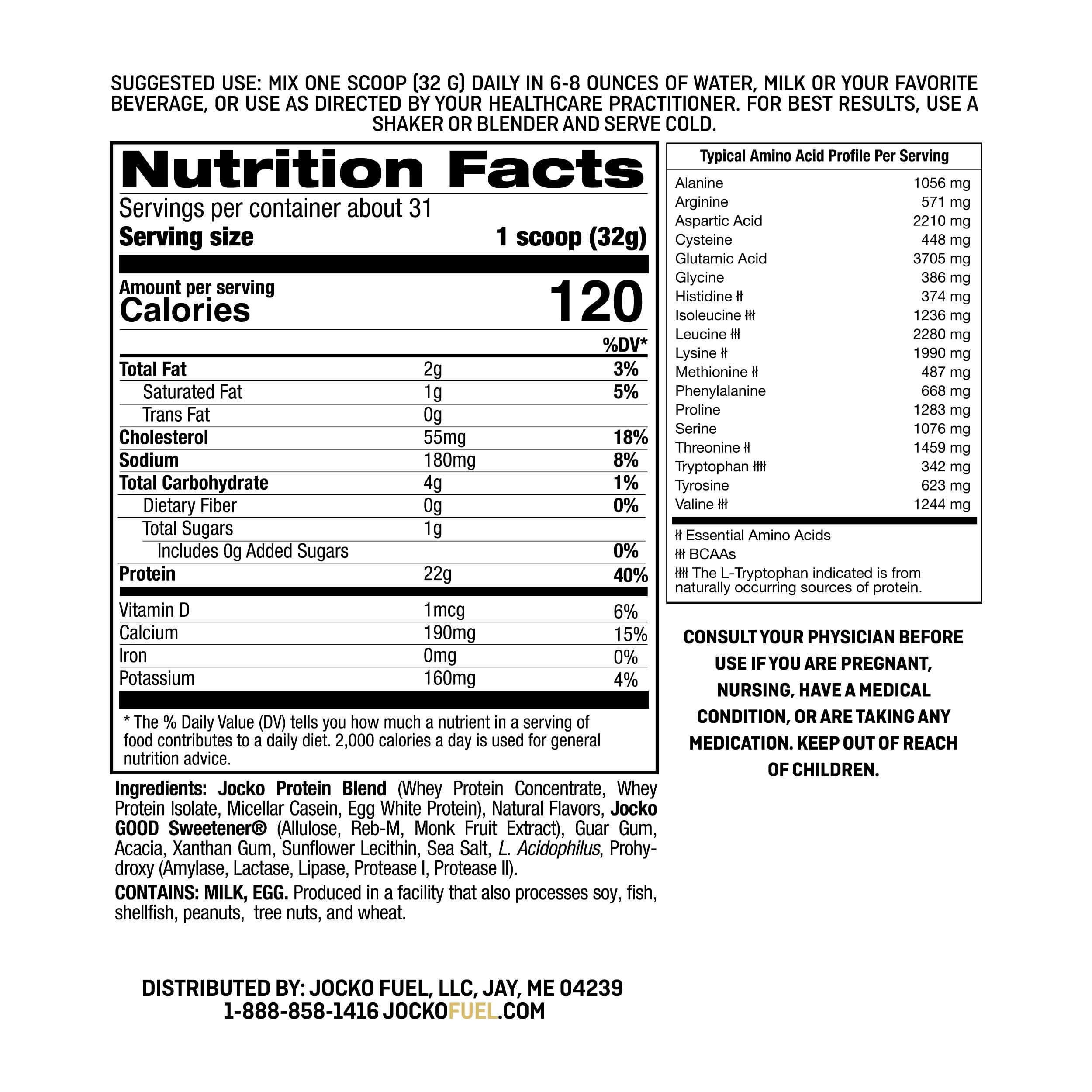 Jocko Fuel Jocko Mlk Whey Protein Powder 22g Protein - Low Sugar Monk Fruit Blend - Muscle Recovery & Growth, Packaging May Vary (31 Servings, Vanilla Milkshake)