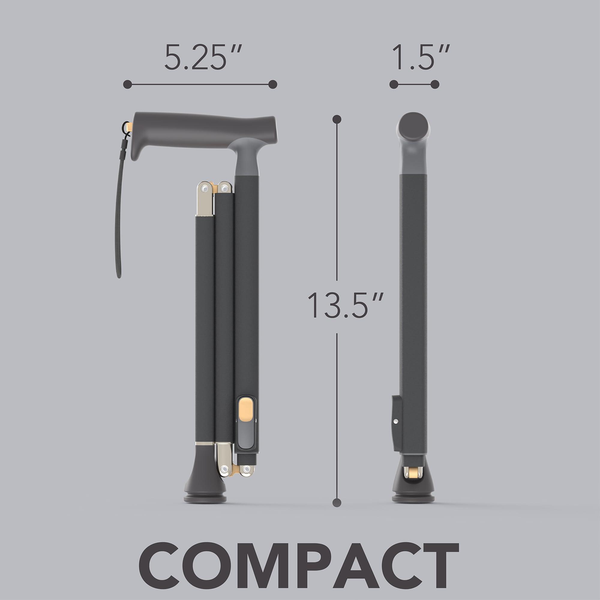 Michael Graves Design Michael Graves Quick Fold Walking Cane for Men and Women - Foldable Walking Stick for Stability and Style - Collapsible Folding Cane - Walking Sticks for Seniors & Adults