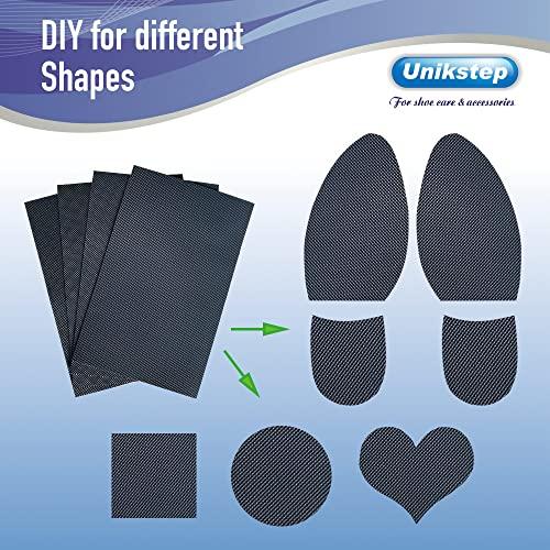 UNIKSTEP UNIKSTEP 4 Pieces Shoe Sole Protectors, Shoe Bottom and Heel Anti Slip Grip Pads, Self Adhesive Non Skid Noise Reduction Sticker (Black)