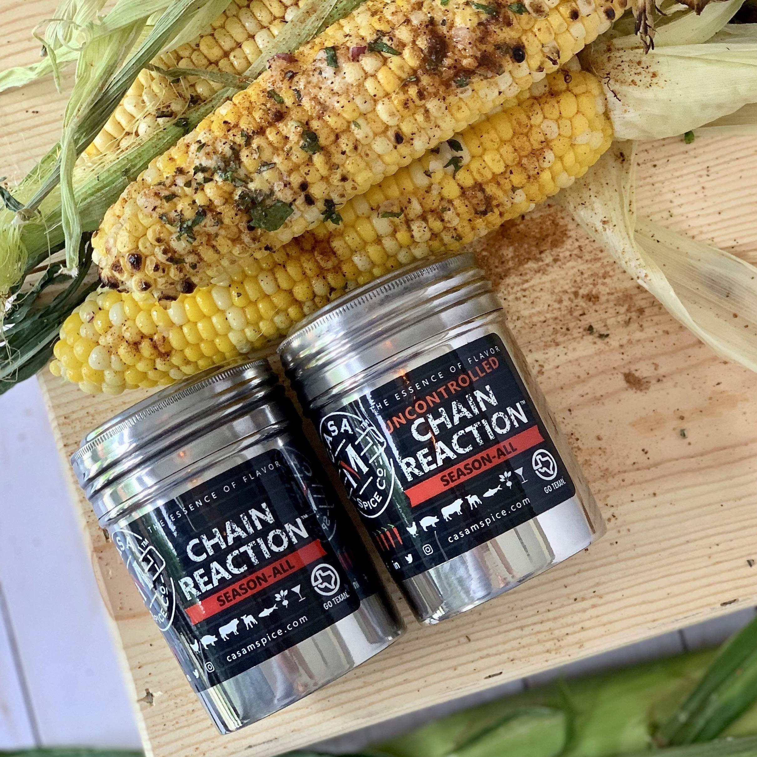 Casa M Spice Co Casa M Spice Co Chain Reaction Season-All Low Sodium  No MSG  Gluten Free  Keto Friendly BBQ Spices and Seasonings (Original, Plastic Shaker (with 1-cup seasoning))