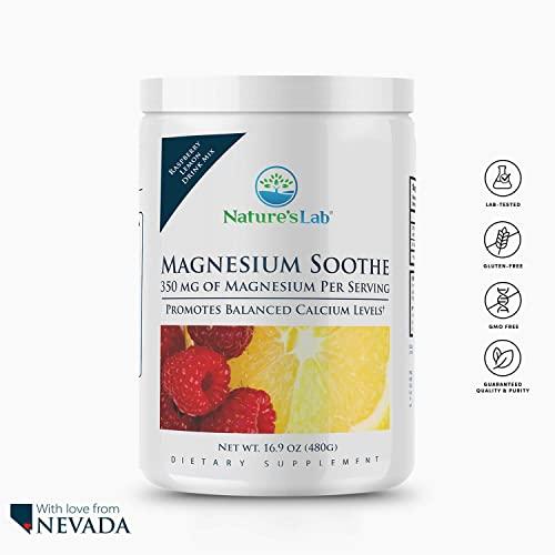 Nature's Lab Nature's Lab Magnesium Soothe Powder 350mg - Promotes Balanced Calcium Levels, Muscle & Nerve Function, Energy Production, and Overall Cardiovascular Health - 16.9 oz (100 Servings)