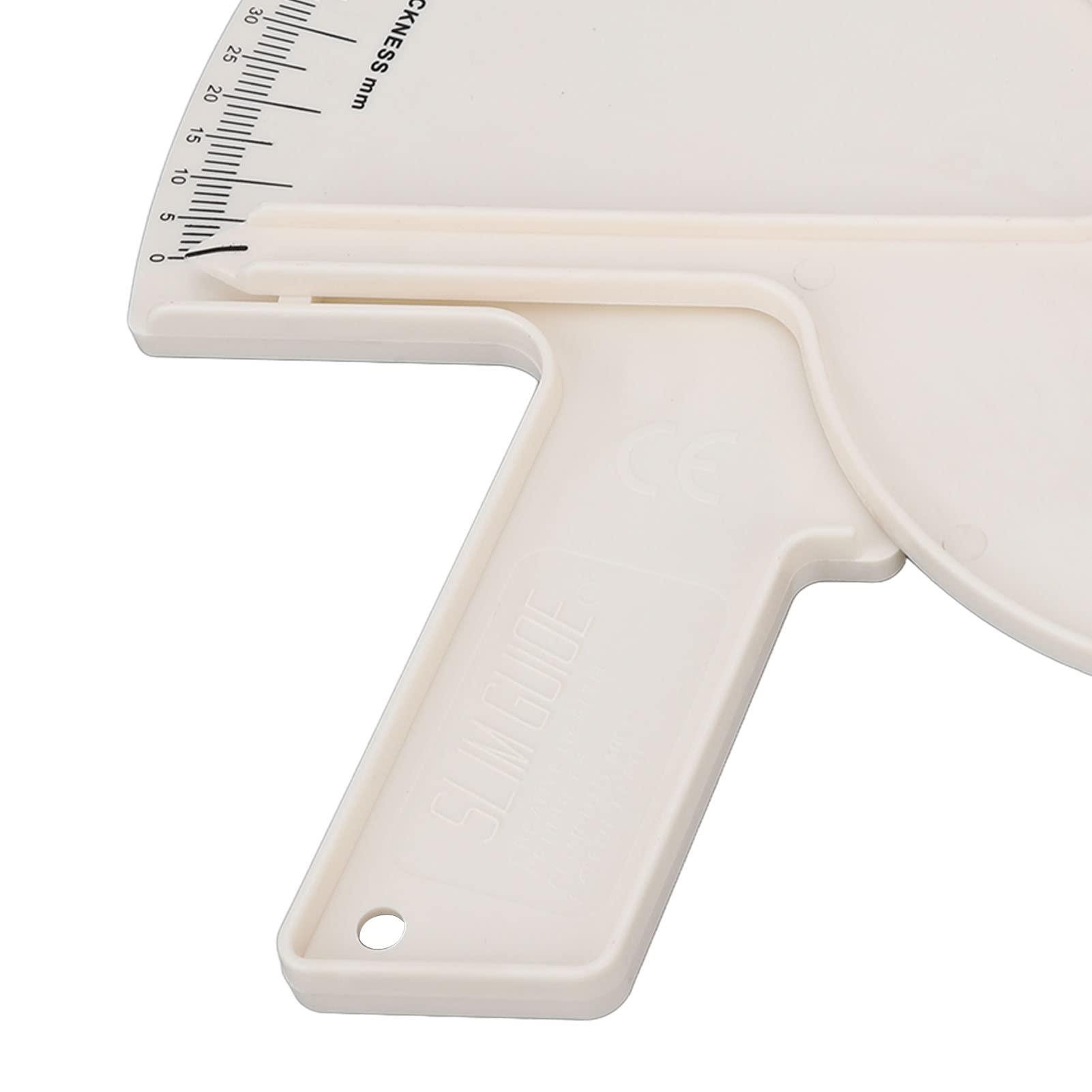 ZJchao Body Fat Caliper, Professional Double Spring Skinfold Calipers and Body Fat Tape Measure Tool for Accurately Measuring BMI Skin Fold Fitness(White)