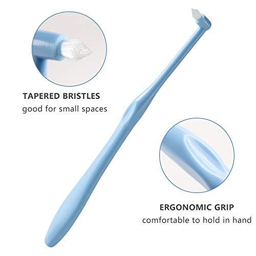 LOVEWEE 6 Pcs Tufted Toothbrush Interspace Brush End-tuft Tapered Toothbrush Soft Trim Toothbrush Wisdom Gap Toothbrush for Orthodontic Braces Bridges Line and Detail Cleaning