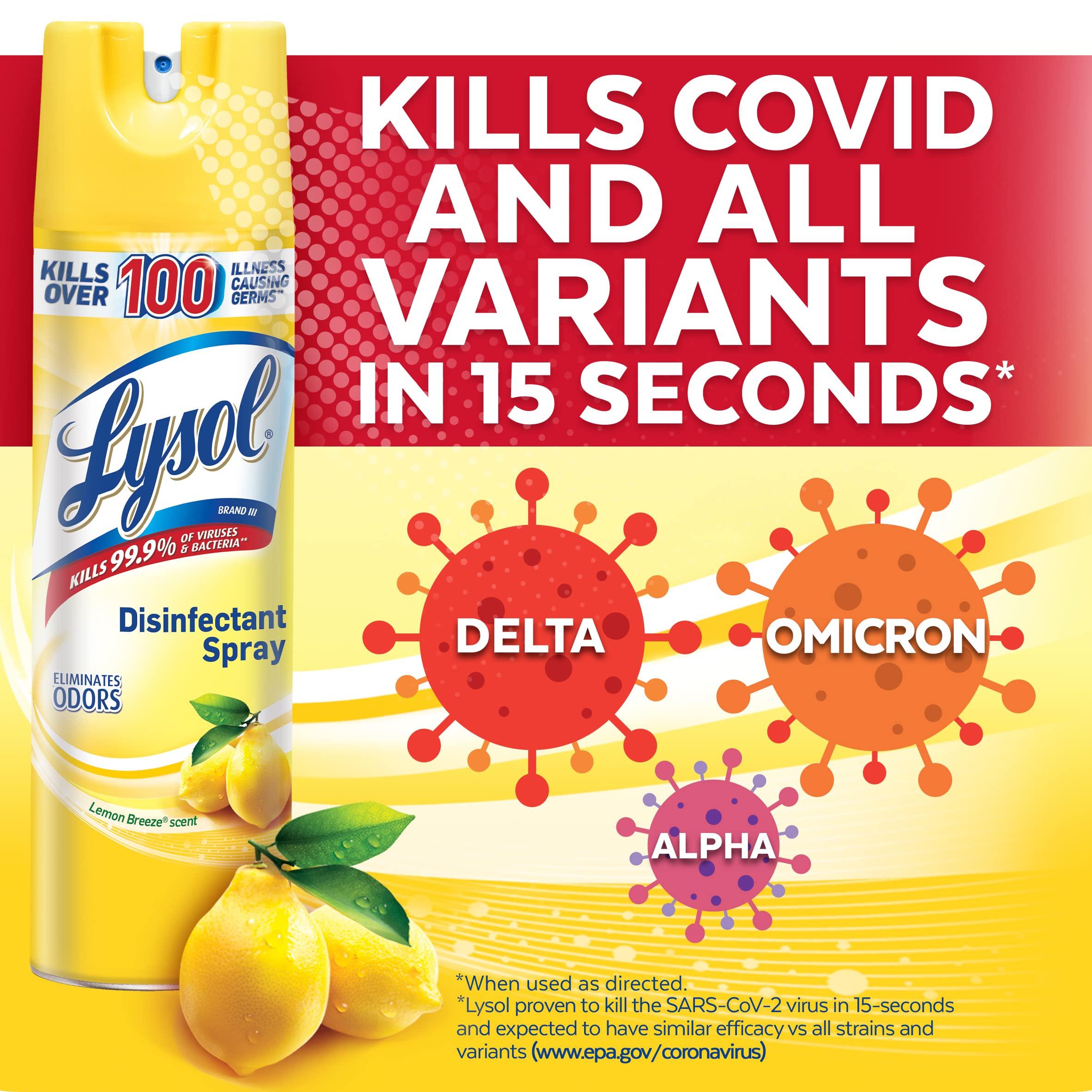 Lysol LYSOL Disinfectant Spray - Lemon Breeze, 19 Oz (Pack of 5)