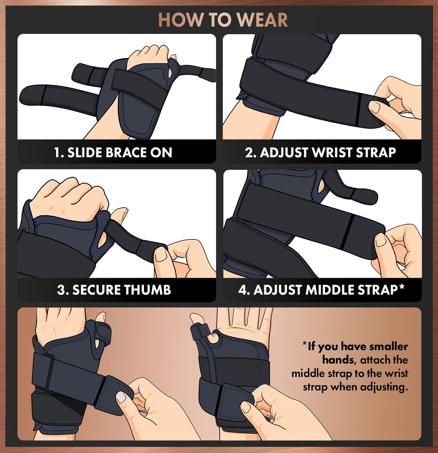 Dr. Frederick's Original Dr. Frederick's Original Reversible Copper Infused Wrist Thumb Brace - 1 Brace - Spica Splint for De Quervain’s Tendonitis, Arthritis, CMC, Pain Relief - Left or Right Hand - Fits Men and Women