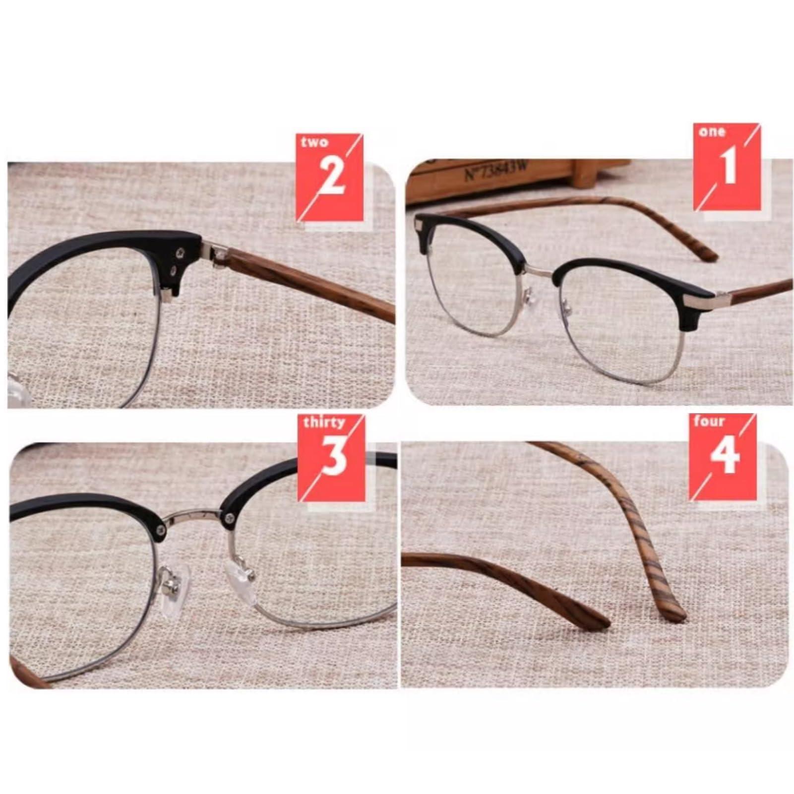 Generic Progressive Multifocal Reading Glasses, Men Photochromic Sunglasses, TR+Metal Frame+Wood Grain Temple (Color : Brown, Size : 2.75 x)