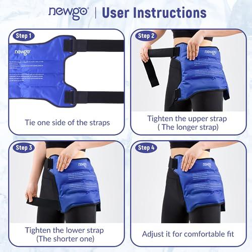 NEWGO NEWGO Ice Pack for Hip Replacement Surgery, Gel Cold Pack Hip Ice Wrap for Hip Bursitis, Sciatica, Flexor Pain, Inflammation, Swelling - Blue