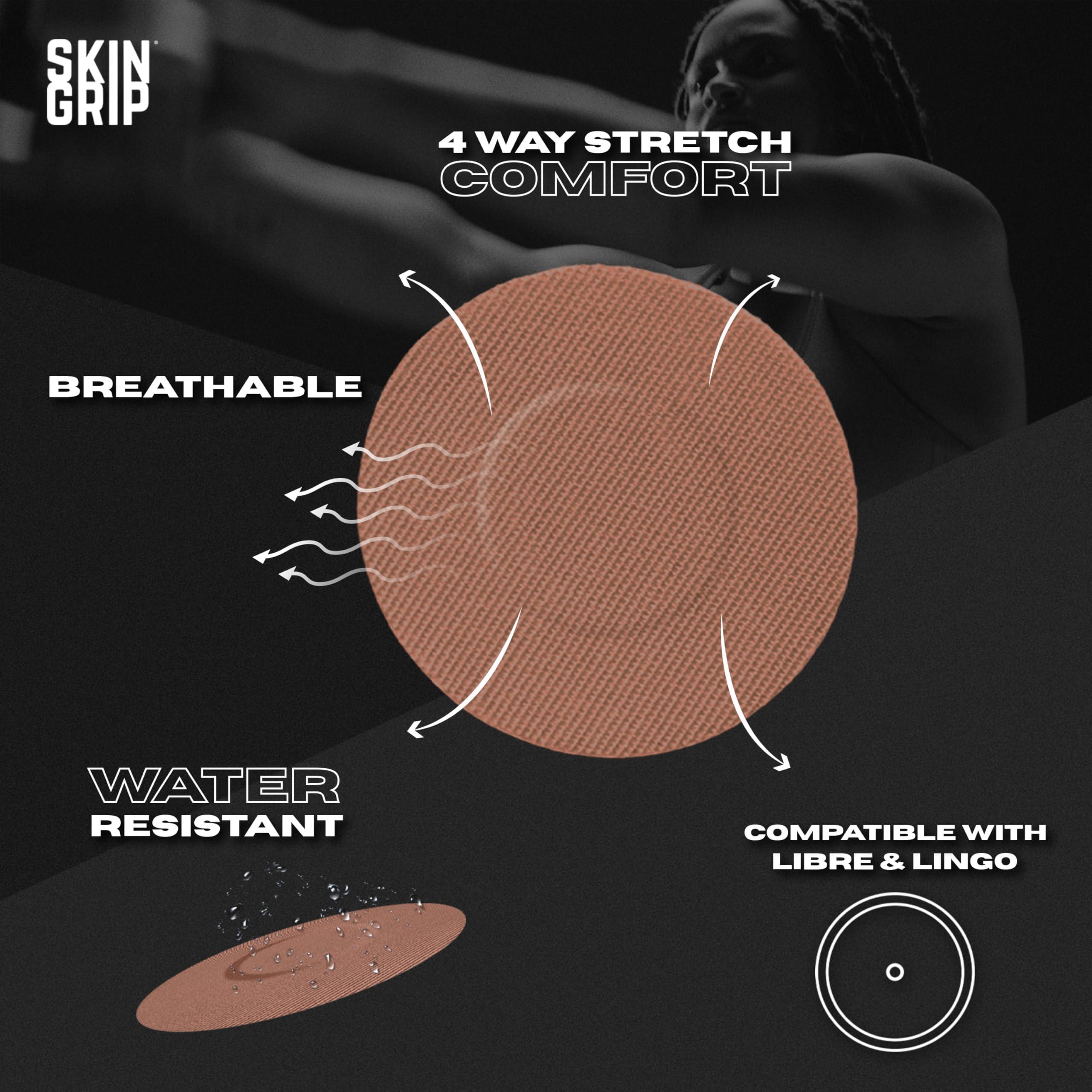 Skin Grip Skin Grip Adhesive Patches for Freestyle Libre 2 CGM  Waterproof & Sweatproof Adhesive for 10-14 Days, Pre-Cut Adhesive Medical Tape, Sensor Cover  20 Pack, Chocolate