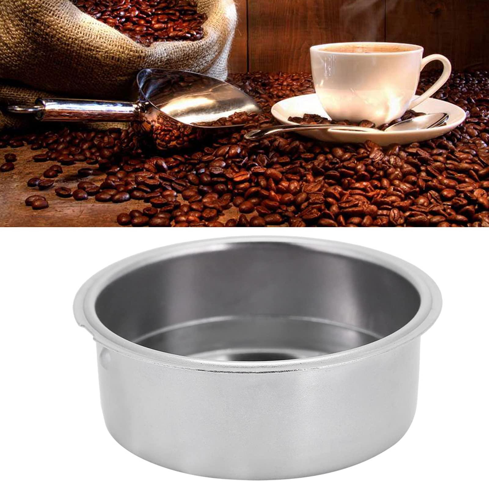 Headerbs Coffee Filter Basket, 51mm Portafilter Basket Double Layer Stainless Steel Pressurized Espresso Maker Filter Accessories, Silver (double serving)
