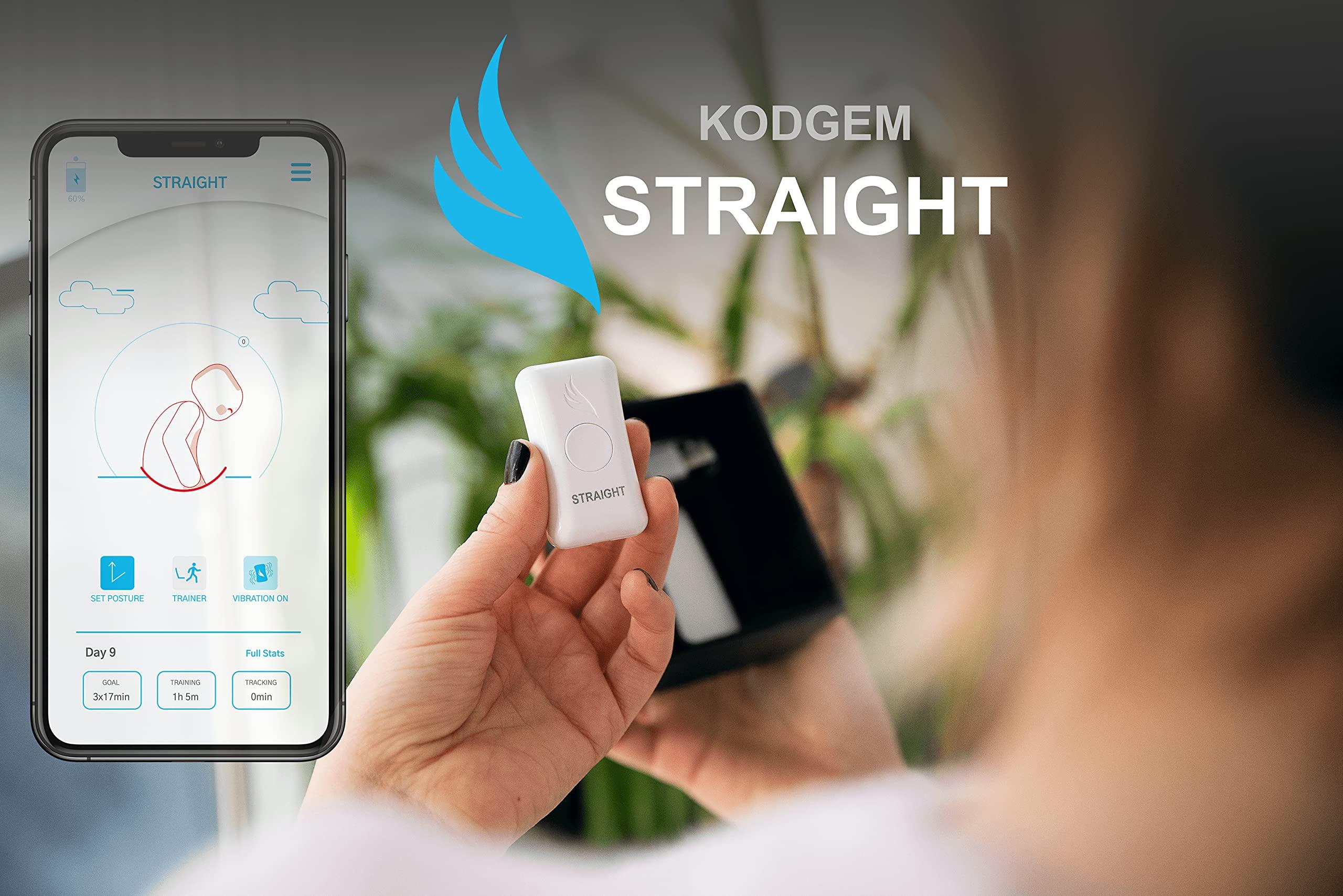 Kodgem Straight Kodgem Straight Posture Corrector Trainer for Women & Men - 2023 Updated Intelligent Posture Trainer - Upper Back Brace Smart Straightener Office Work Support - Shoulder & Back Posture Corrector Device