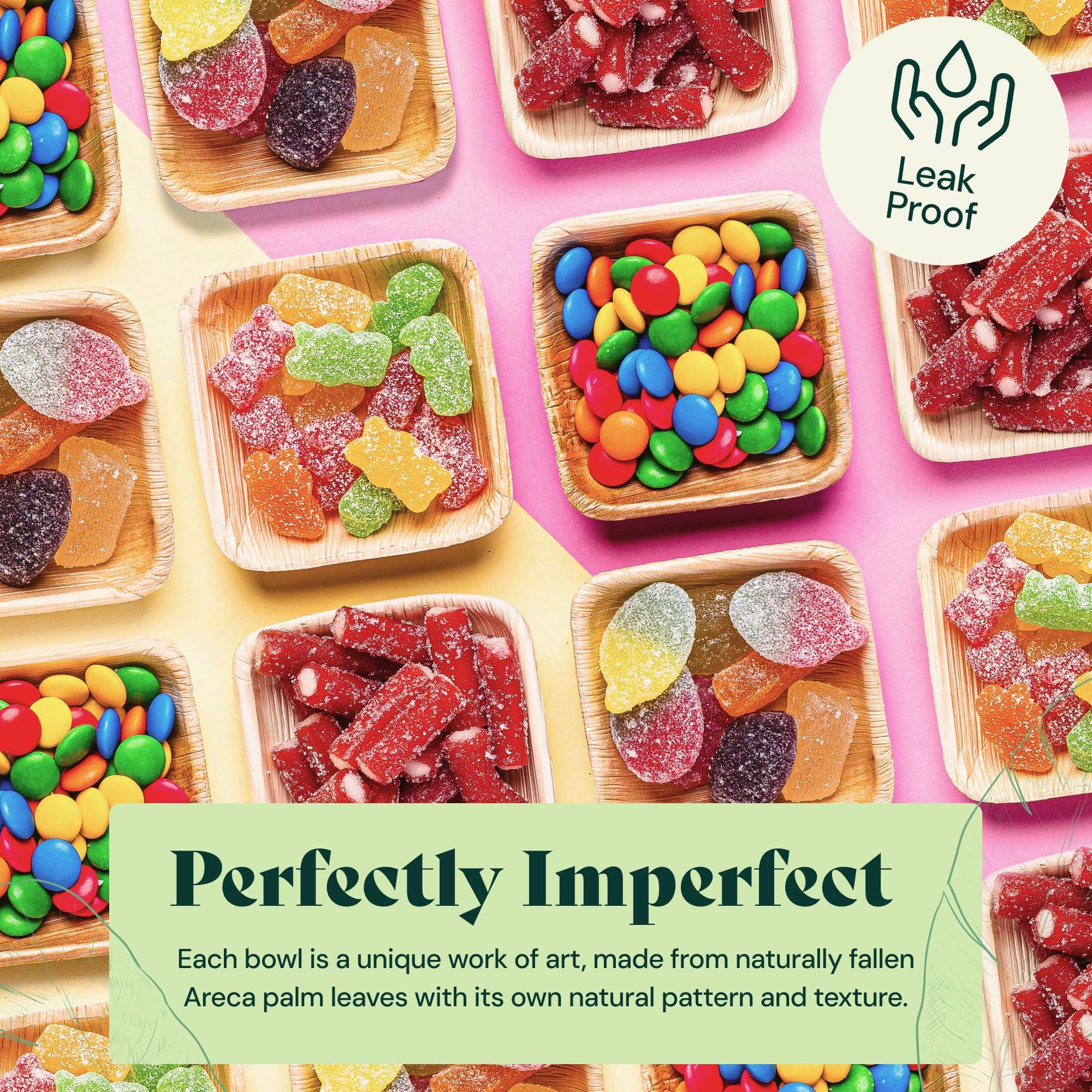 Chic Leaf Chic Leaf Palm Leaf Bowls Disposable Bamboo Heart Shaped Bowls 6.5 Inch Heart Dish (50 Heart Bowls) - Compostable Heart Shaped Plates - Cute Plates For Catering, Charcuterie, Parties