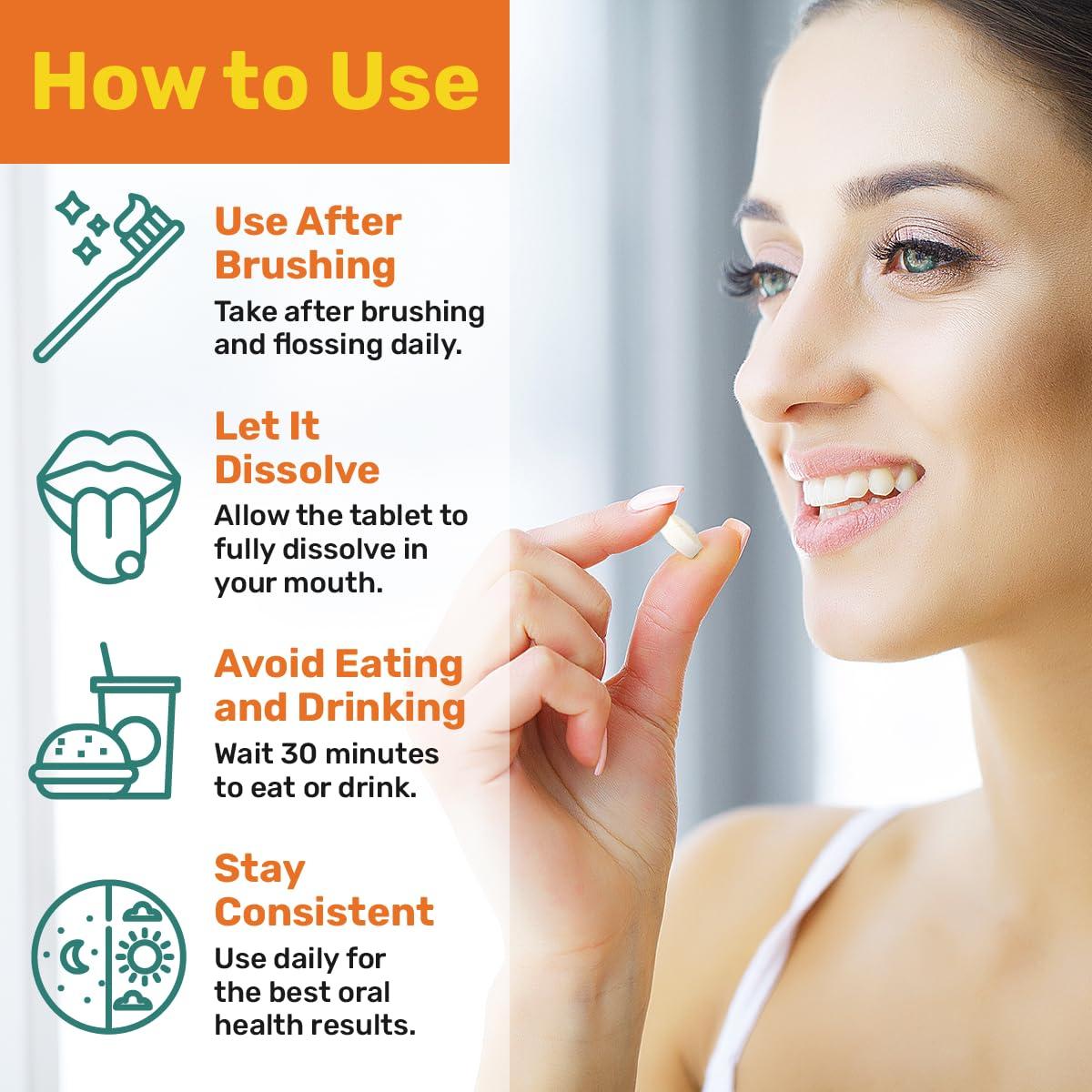 ProBiora Health ProBiora Oral-Care Chewable Probiotic Tablets | Probiotic Supplement for Women & Men | Healthier Teeth & Gums | Fresher Breath | Whiter Teeth | Better Overall Health | 30 Count | Orange