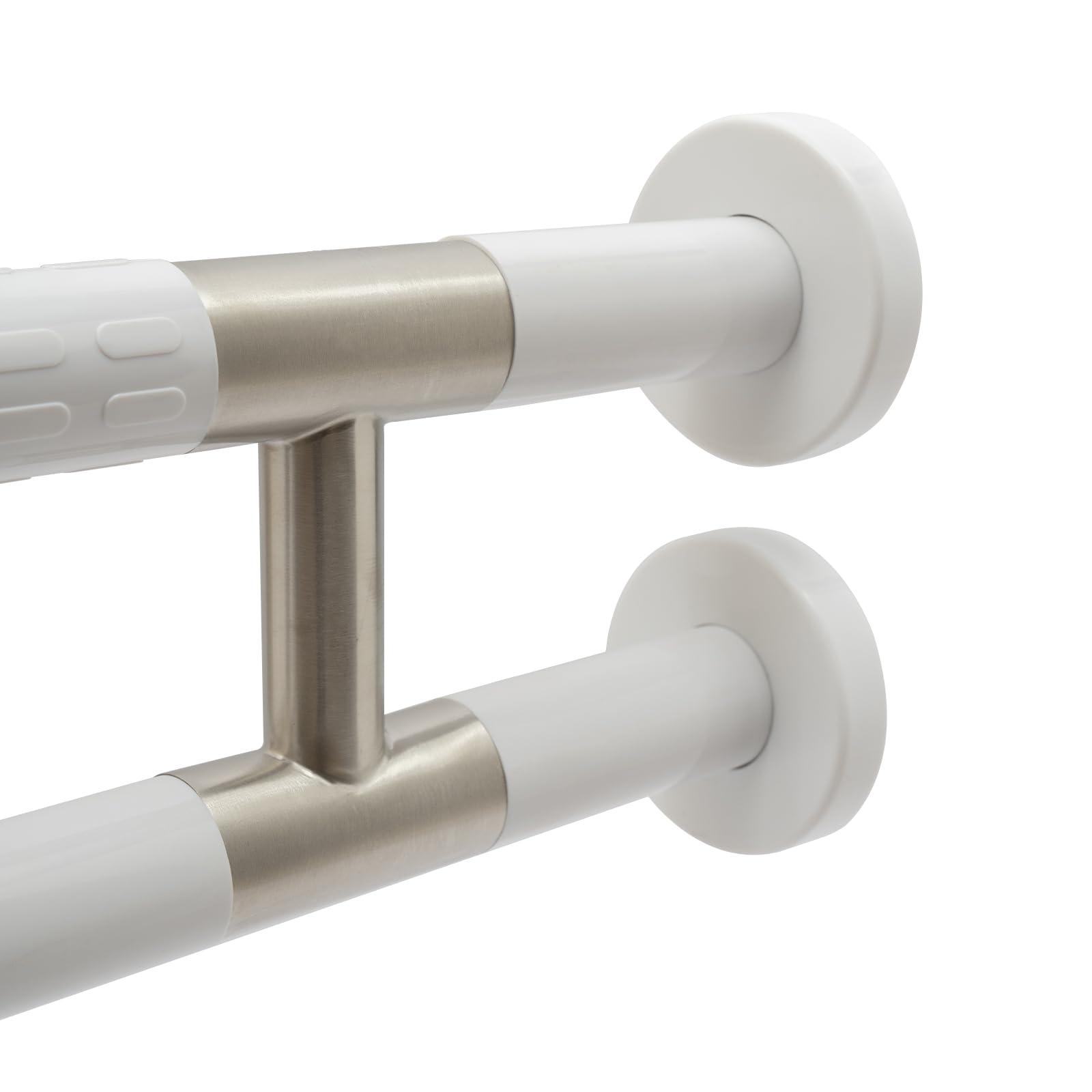 Wingderlier Toilet Grab Bars,27.55in Safety Bathroom Handrails Handicap Handle Assist Frame Railings Rail Support Shower Bathtub for Elderly Pregnant Women Disabled Bar White