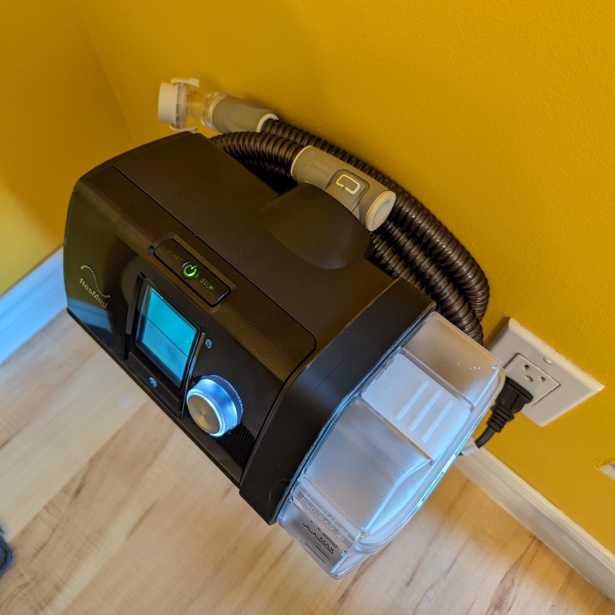 Galeith Galeith Upgraded CPAP Wall Mount Shelf Kit for AirSense 10 with Mask Hook & Hose Hanger & Bottom Hooks, Save Space, Avoids Hose Tangle, Easy Installation Black