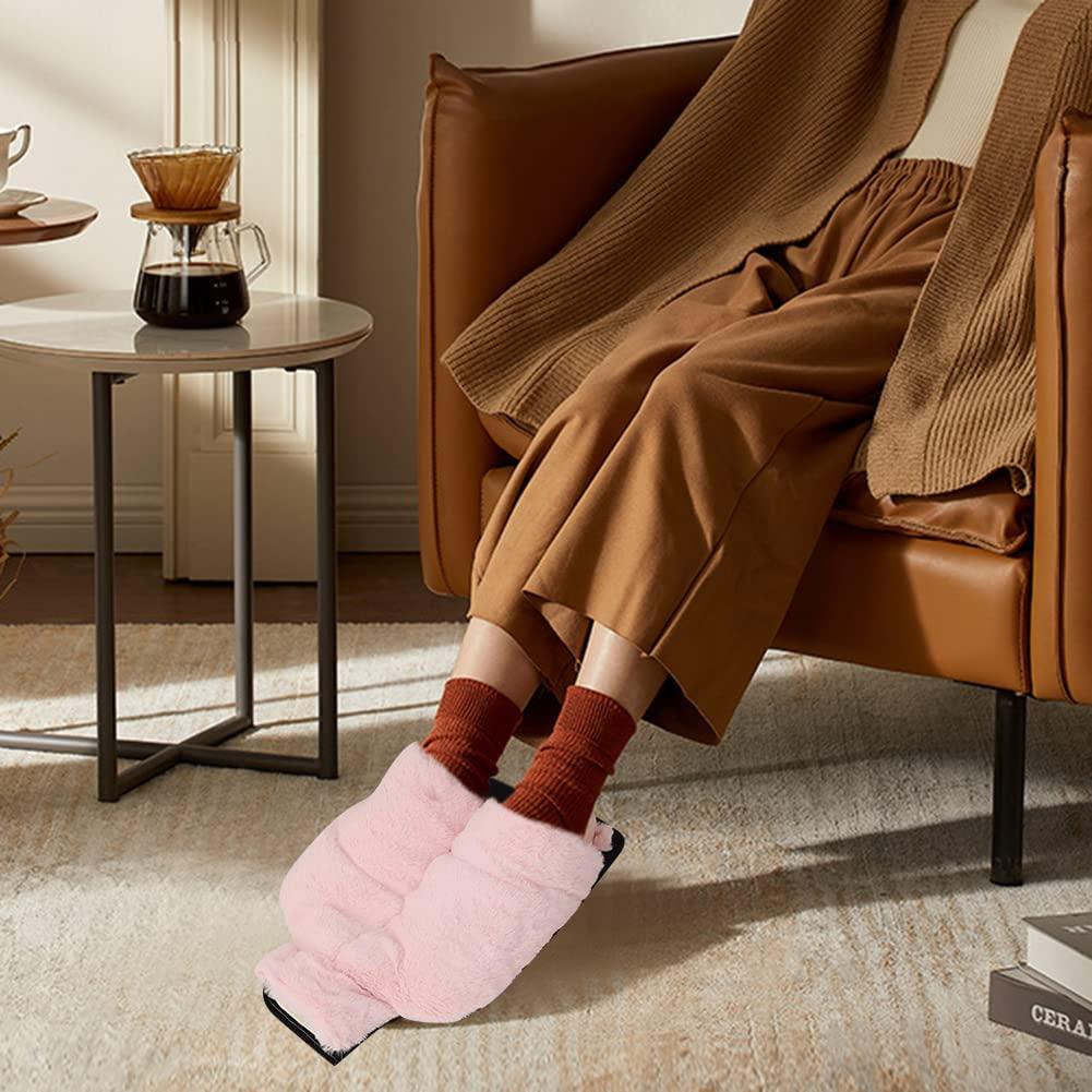 Ztexkee Foot Warmer Under Desk, Reusable Hot Water Bottle 2L Cold and Hot Rubber Hot Water Bag with Plush Cover Portable Hot Water Bottle Helps Relieve Muscle Aches & Pains