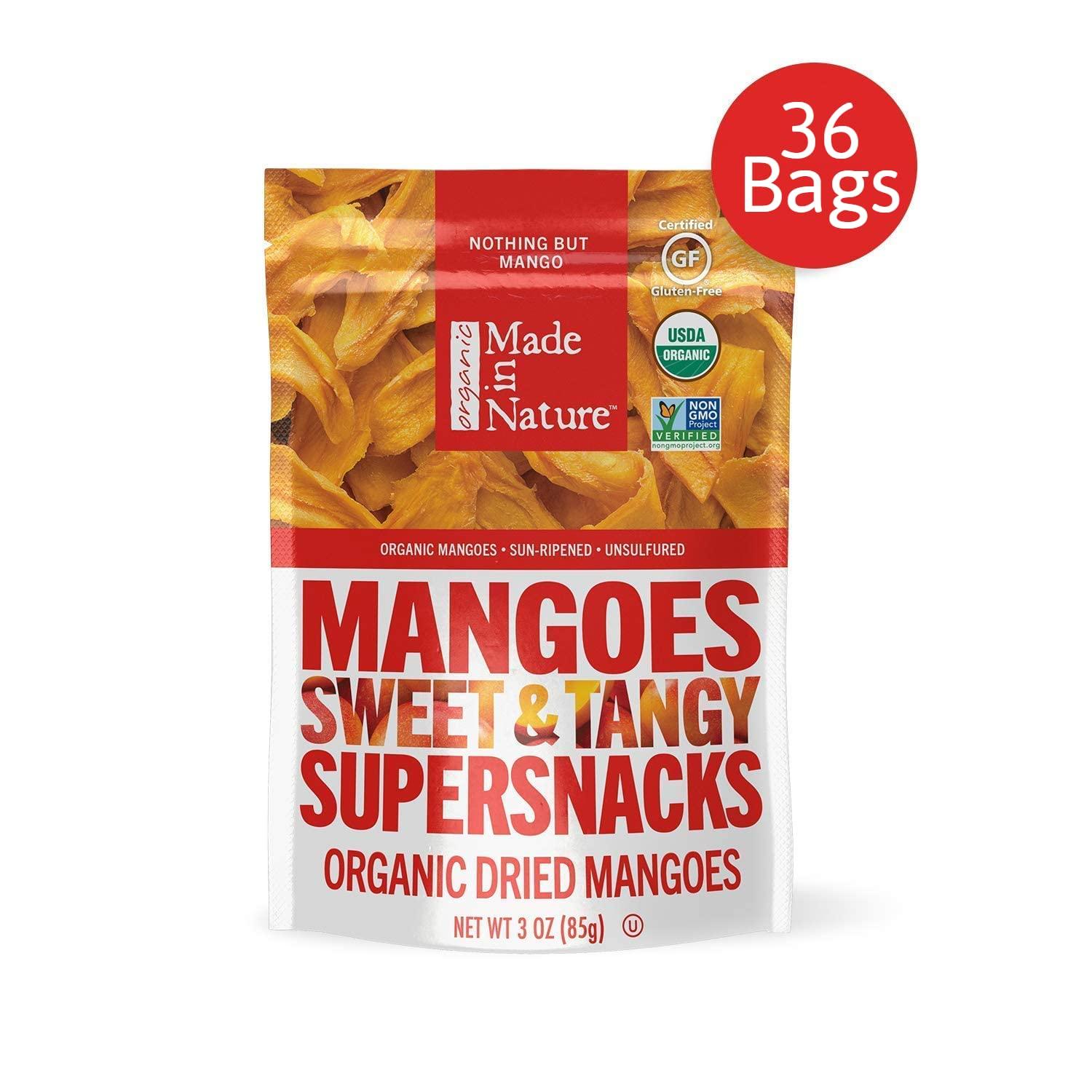 Made In Nature Made in Nature Organic Dried Fruit, Mangoes, 3oz Bags (Pack of 6)