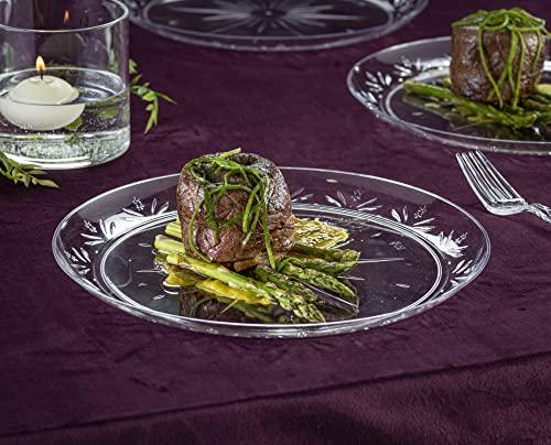 PLASTICPRO PLASTICPRO 10\'\' inch Premium Extra large Heavy Weight Crystal Clear Disposable Plastic Dinnerware Party Plates or Platter Pack of 40