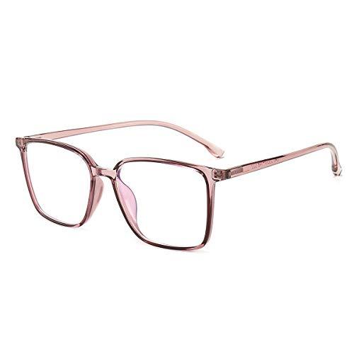 Dollger Dollger Blue Light Blocking Glasses Women Men Square Nerd Eyeglasses Frame Lightweight Computer Glasses Pink