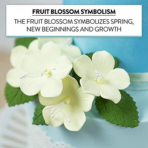 Global Sugar Art Global Sugar Art Fruit Blossom Sugar Cake Flowers, Yellow, Large, 18 Count by Chef Alan Tetreault