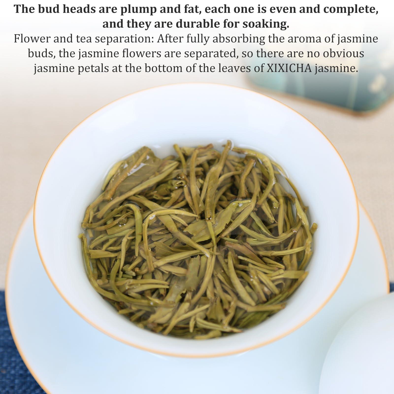 XIXICHA XIXICHA Jasmine Tea Loose Leaf Grade AAA Jasmine Green Tea Chinese Tea Green Tea New Tea Premium Chinese Jasmine Tea 4.23oz/120g