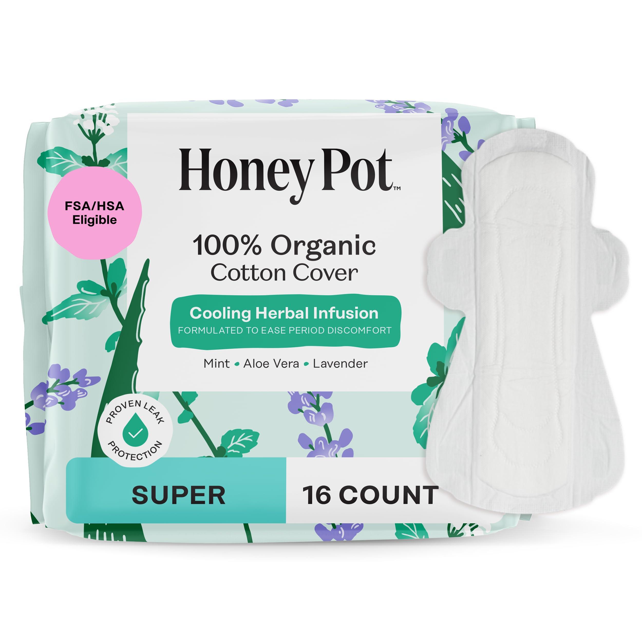 The Honey Pot Company The Honey Pot Company - Super Pads & Coconut Shea Body Cleanser Bundle - Herbal Infused Sanitary Pads for Women - Hydrating Body Wash to Moisturize & Cleanse Skin - Feminine Care - FSA & HSA Eligible