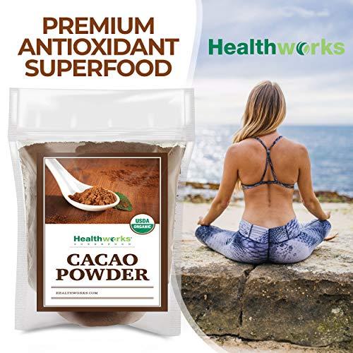 Healthworks Healthworks Cacao Powder (48 Ounces / 3 Pounds) | Cocoa Chocolate Substitute | Certified Organic | Sugar-Free, Keto, Vegan & Non-GMO | Peruvian Bean/Nut Origin | Antioxidant Superfood