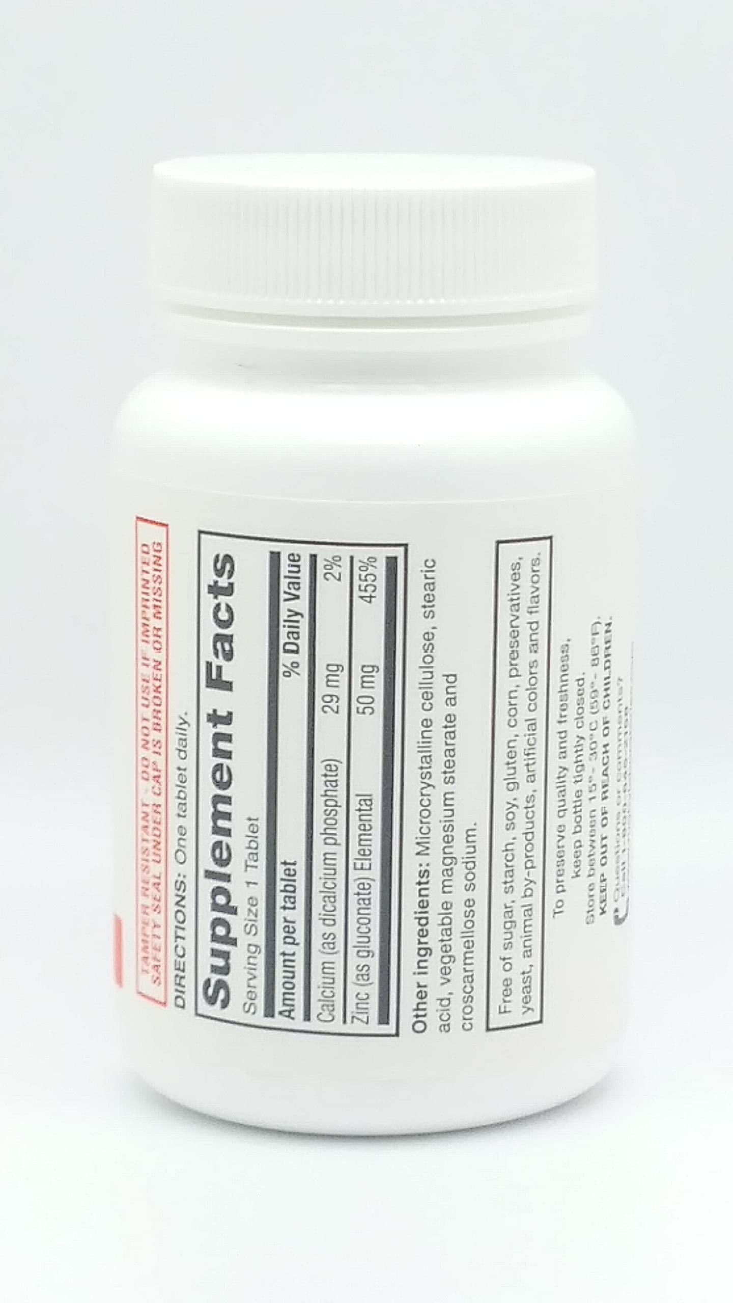 Rugby Laboratories Rugby Zinc Gluconate 50 mg, 100 Tablets - 3 Pack