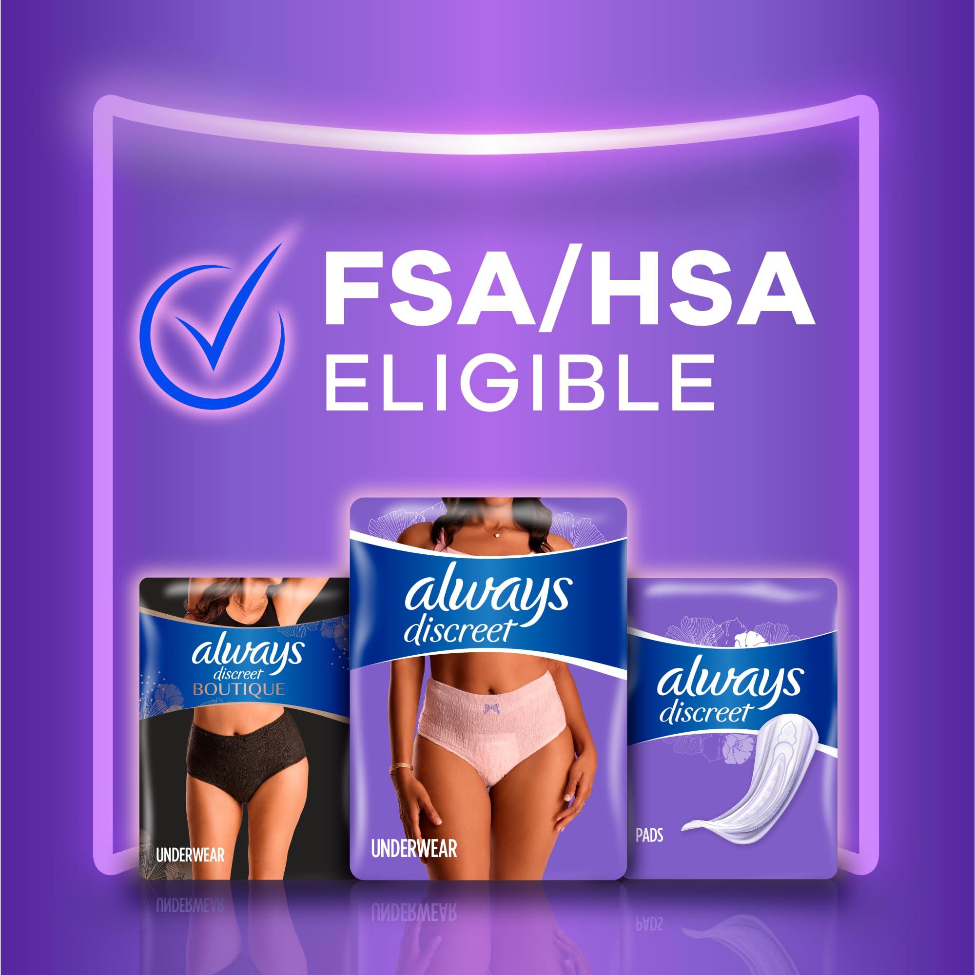 Always Discreet Always Discreet Incontinence Underwear for Women Maximum Absorbency, S/M, 42 Count (Packaging May Vary)