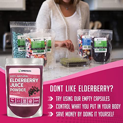 XPRS Nutra XPRS Nutra Elderberry Juice Powder - Elderberry Powder Organic Fruit Juice Mix - Powdered Elderberries Supplement Rich in Vitamins A and C (16 oz)