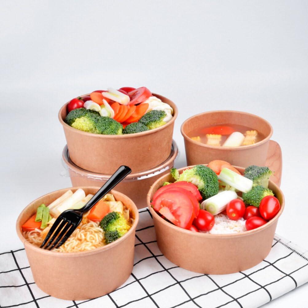 Healeved 20pcs Meal Prep Containers Kraft Paper Bowls