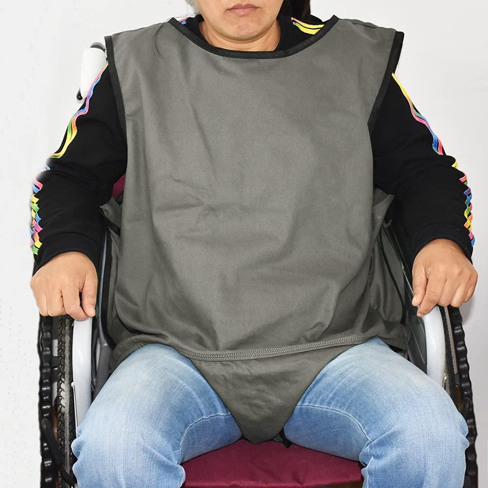 DOPHO DOPHO Anti-Falling Bed Chair Restraint Vest Elderly Cotton Wheelchair Seat Belt Restraint Clothes Band Clothing for Dementia Patients Nursing Care Products (S Grey)