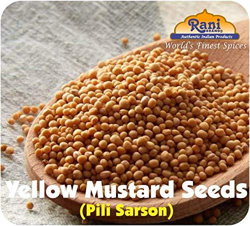 Rani Brand Authentic Indian Products Rani Yellow Mustard Seeds Whole Spice 3.5oz (100g) PET Jar ~ All Natural | Vegan | Gluten Friendly | NON-GMO | Kosher | Indian Origin