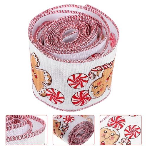 Healifty 1 Roll Handmade Wire Edge Bow Ribbon Wrapping Ribbon DIY Ribbon Christmas Tree Decorative Ribbon Xmas Ribbon Christmas Ribbon Decor Ribbons for DIY Packing Ribbons