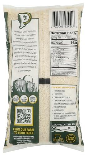 M&S Fruge Farms Parish White Rice High-Protein Rice with Low Glycemic Index Locally Grown Long-Grain White Rice Made in the USA Rich Nutrient Content Ideal for Curry, Desserts, Stir-Fry 2lb Bag