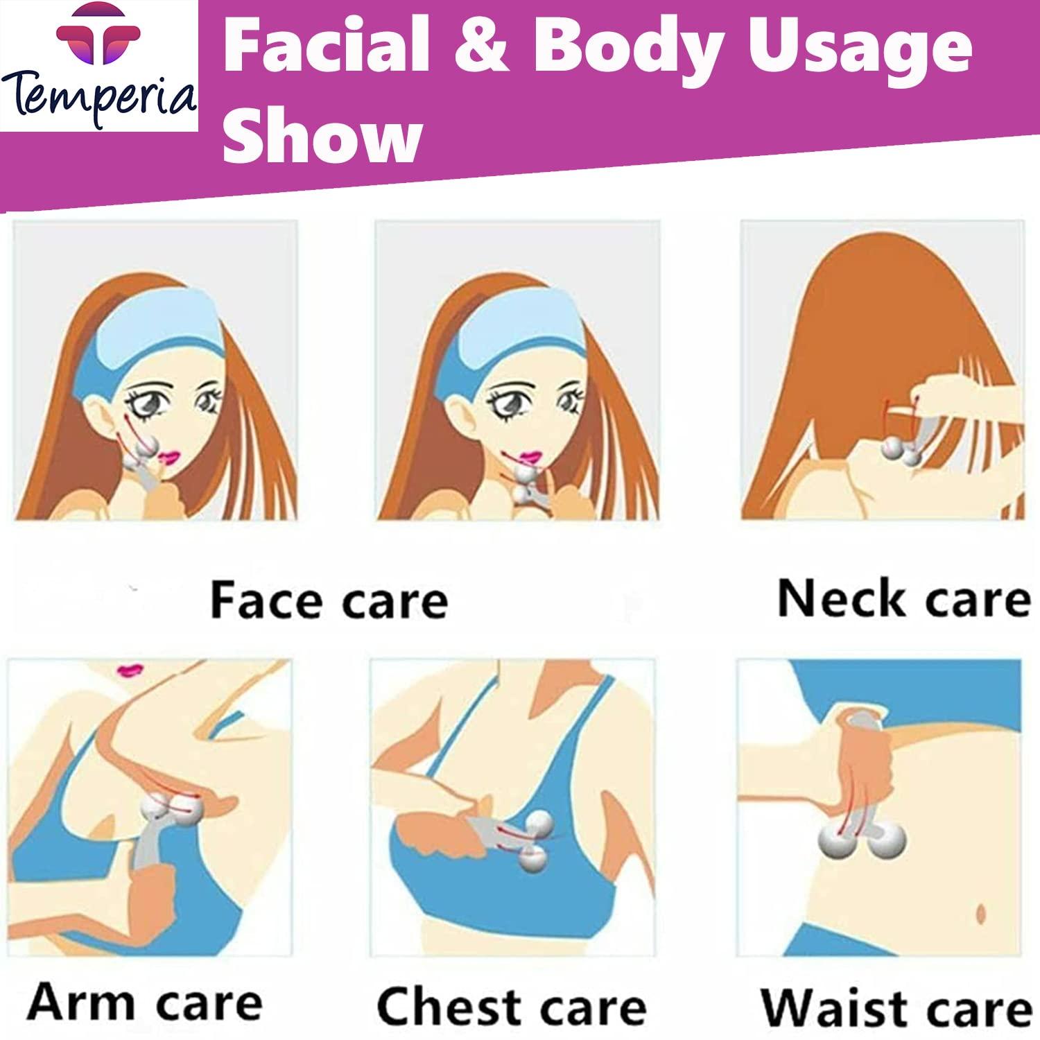 Temperia Temperia 3d Manual Face Massager For Women | Facial Massager & Face Roller For Glowing Skin | Self Care Product | Body Massage Tool, Silver