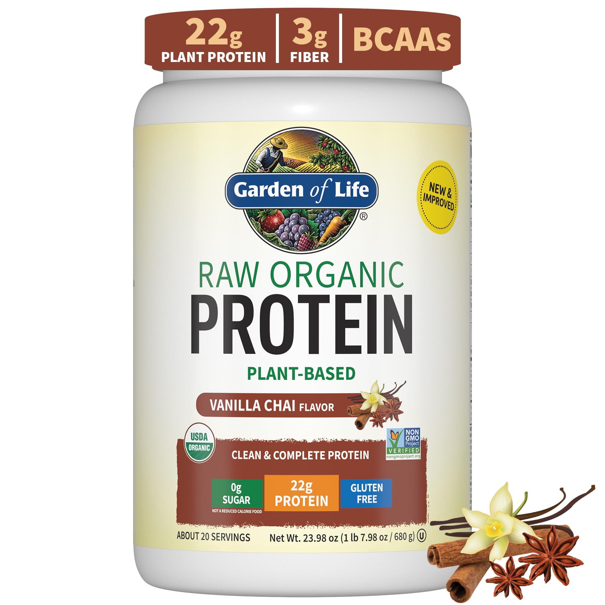 Garden of Life Garden of Life Organic Vegan Vanilla Chai & Chocolate 22g Protein Powders with BCAAs, Probiotics & 1.5 LB
