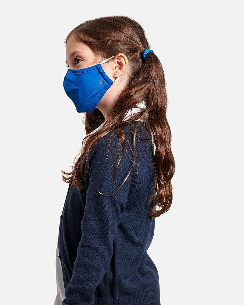 Tommie Copper Tommie Copper Community Wear Face Masks for Kids I Double Lined, Ear Straps & Nose Wire, Face Covering (Pack of 2) - Cobalt Blue and Adrenaline Red