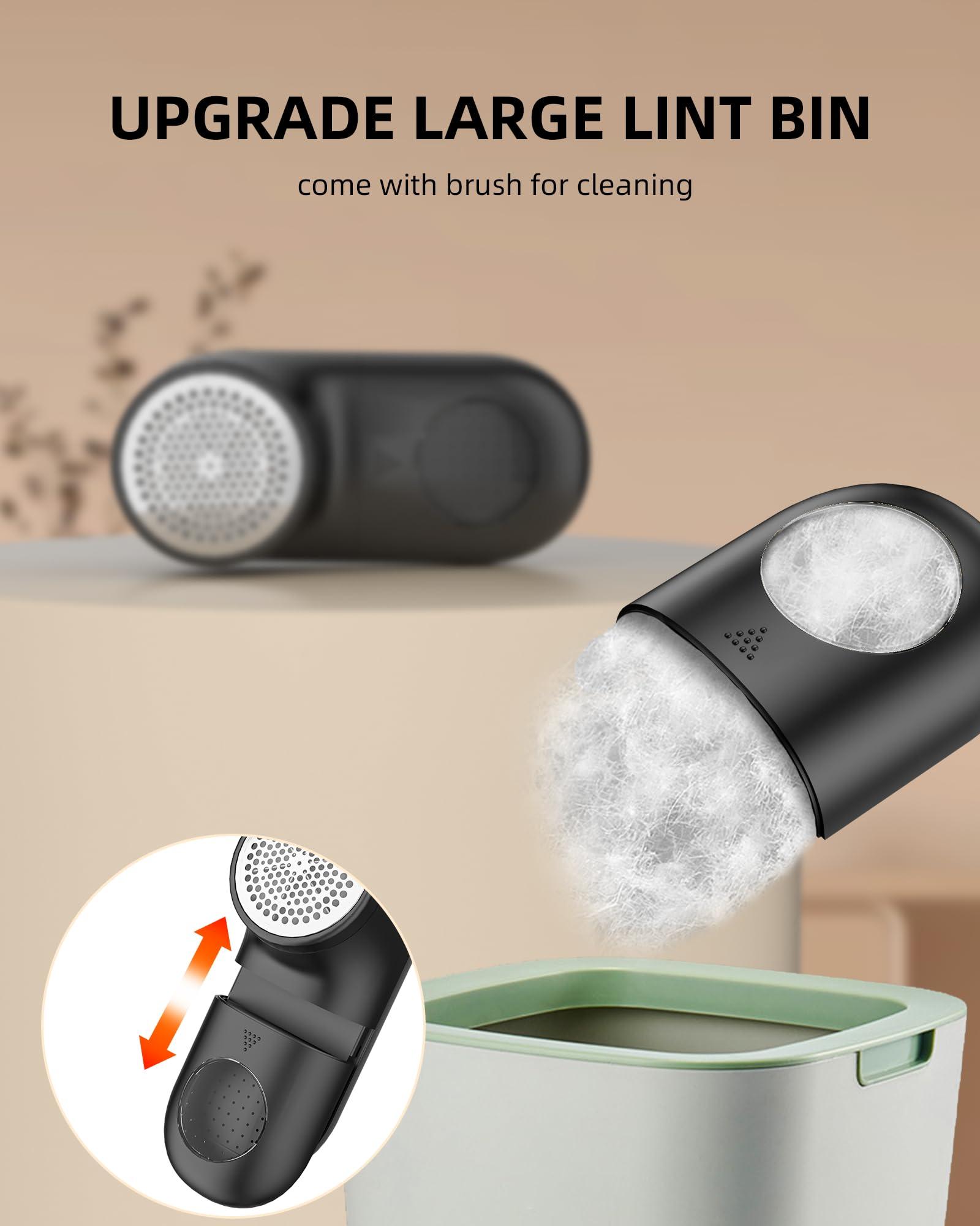 KIDEE Fabric Shaver Lint Remover, Rechargeable Lint Shaver with 6-Leaf Blades, Sweater Defuzzer, Quickly Remove Fuzz Lint Balls for Clothes, Sweater, Couch, Blanket, Curtain, Wool, Cashmere