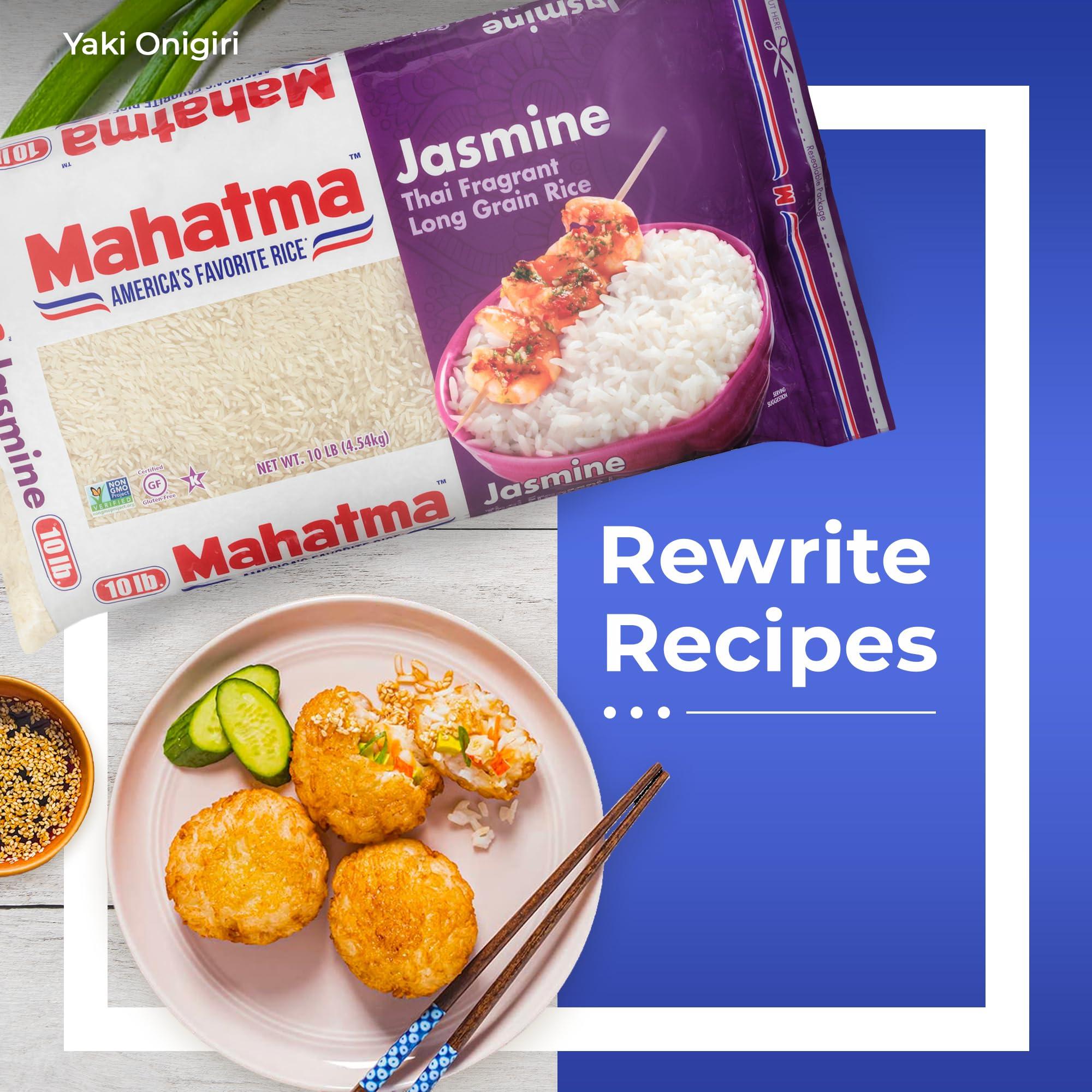 Mahatma Mahatma Jasmine Rice, 160-Ounce Bag of Rice, Thai, Indian, or Cambodian Fragrant Flavored Rice, Stovetop or Microwave Rice