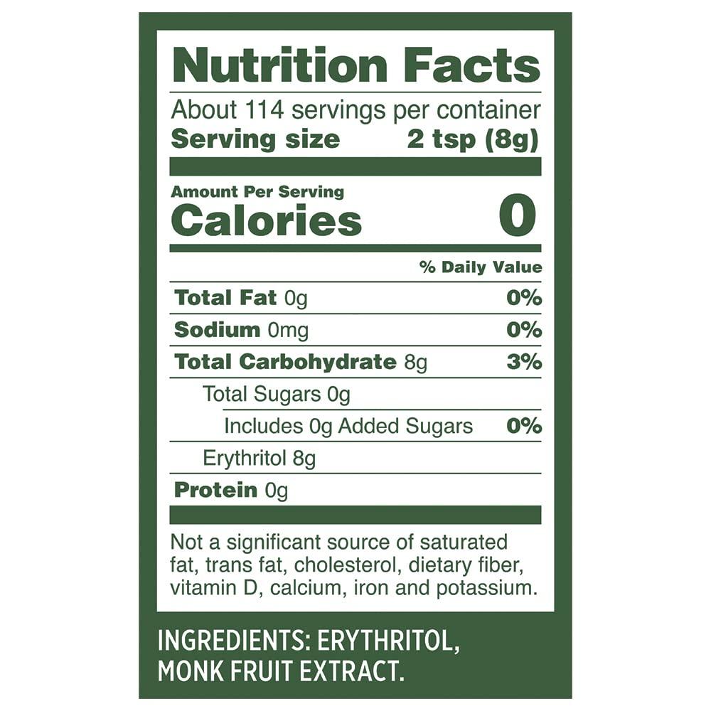 Whole Earth Sweetener Co. Whole Earth, Plant-Based Sugar Alternative - Golden Sweetener Erythritol & Monk Fruit, Zero Calories, No Artificial Colors and Keto Friendly (32Oz / 2Lb)