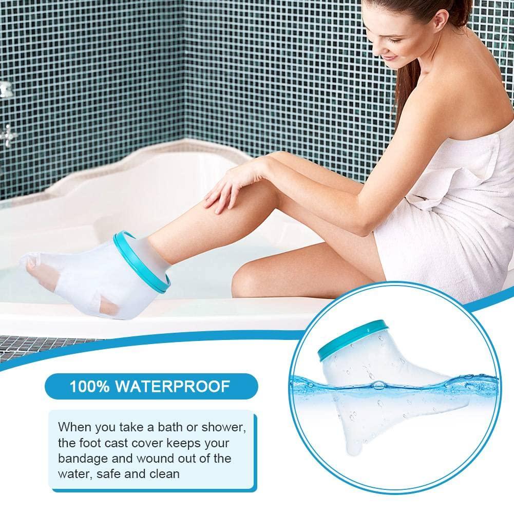 MWY DOACT Waterproof Cast Cover Foot, Cast Protector Adult Ankle for Shower Bath, Keep Leg Cast Bandage Dry, Watertight Cast Bag for Wound Foot Orthopedic Boot