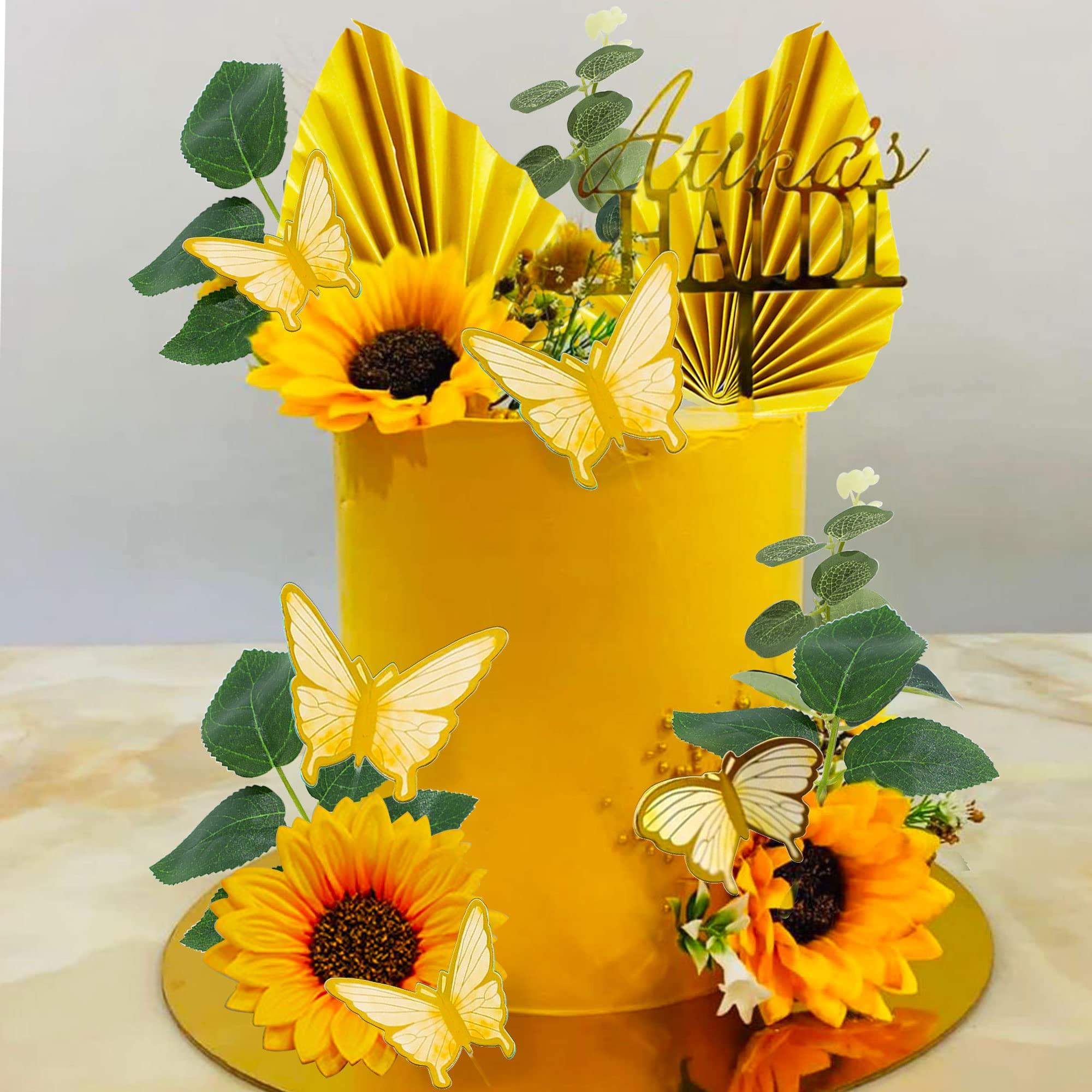 LaVenty LaVenty Sunflower Birthday Cake Decoration Sunflower Baby Shower Cake Topper Girl Sunflower Party Supplies Sunflower Cake Topper Wedding