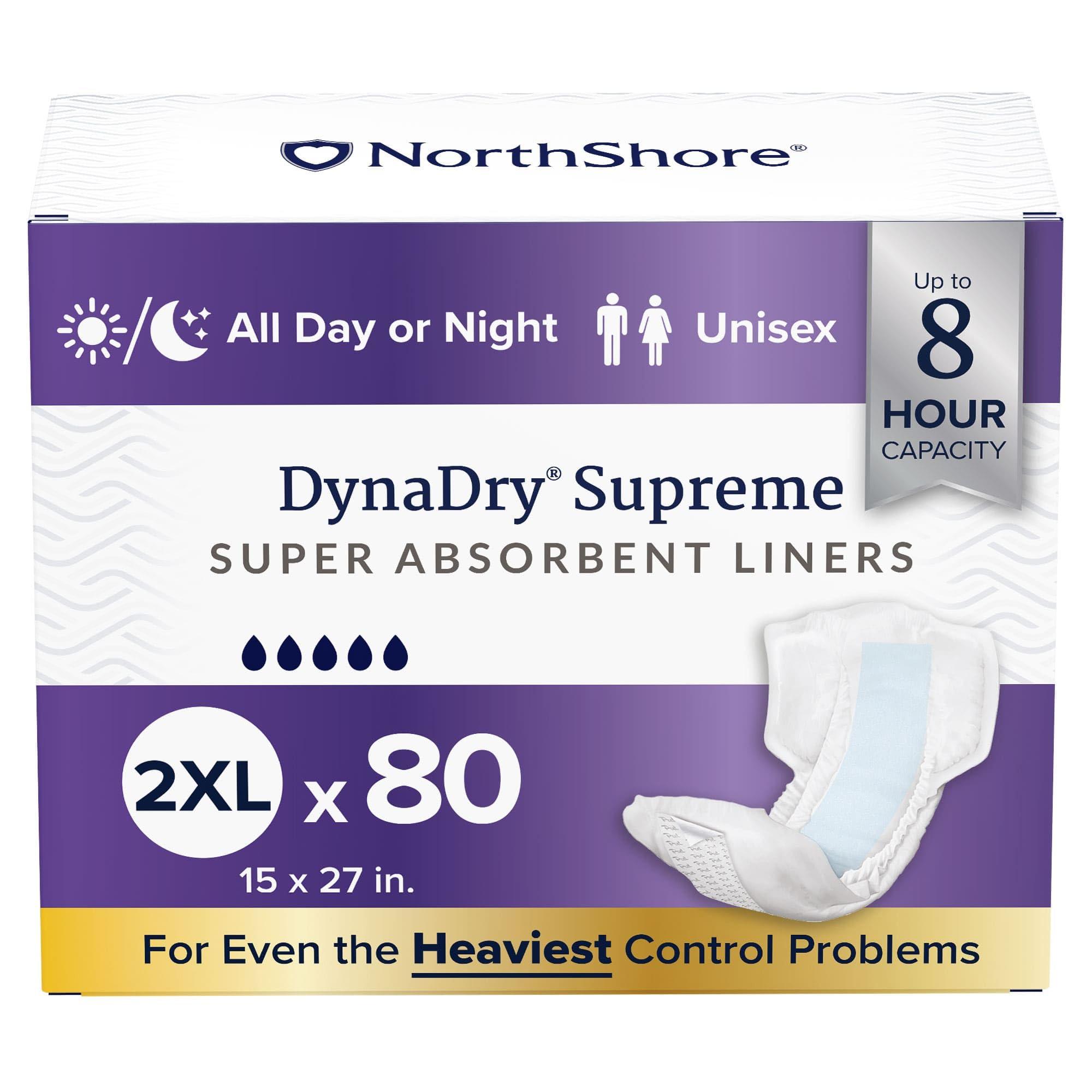 NorthShore NorthShore DynaDry Supreme Liners for Men and Women, 2X-Large, Case/80 (4/20s)