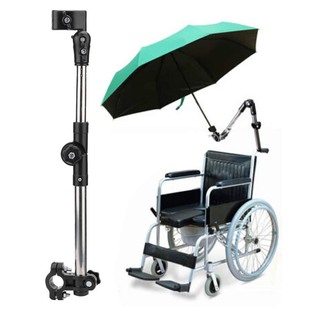 YUYTE Umbrella Clamp Holder Mount Stand, Wheelchair Stroller Umbrella Wheelchair Umbrella Holder Wheelchair Umbrella Clamp Wheelchair Accessory Wheelchair Clamp Supporter Connector