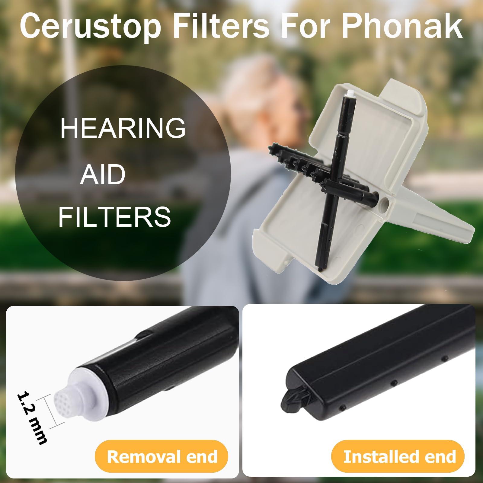Phirunty (80 Pcs) Cerustop Wax Guard Filters for Hearing Aids Supplies, Hearing Aid Wax Filters Fit Resound, Phonak,Widex and Unitron, Hearing Aids Replacement Parts Cleaning Kit