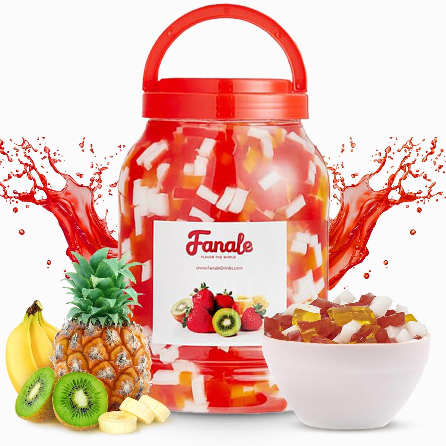 Fanale Fanale Coconut Jelly Topping nata de coco for Bubble Tea 8.3 lb | Rainbow Jelly | for Boba Tea, Smoothies, Slushes, Desserts | 8.3 pound (Pack of 4) | JEL001-CS