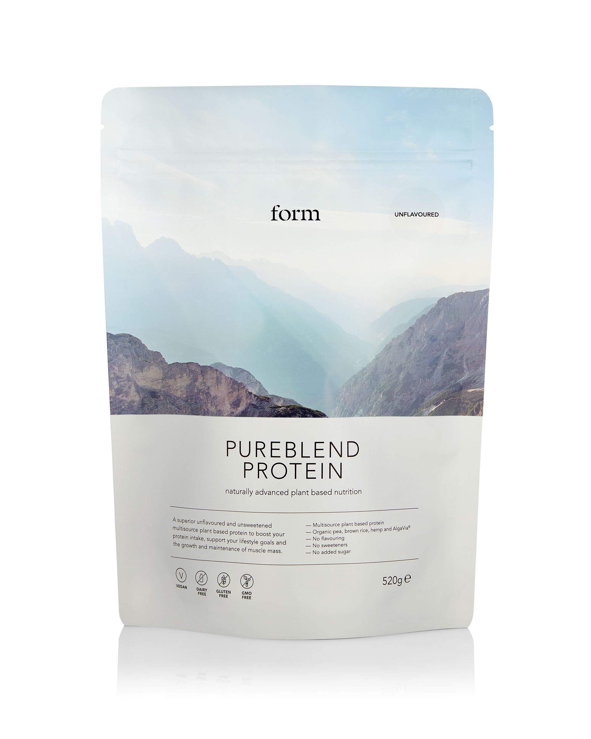 Form Form Pureblend Protein - Unflavored and Unsweetened Vegan Protein Powder - 15g of Plant Based Protein per Serving. Perfect for Your Smoothies, Cooking and Baking.