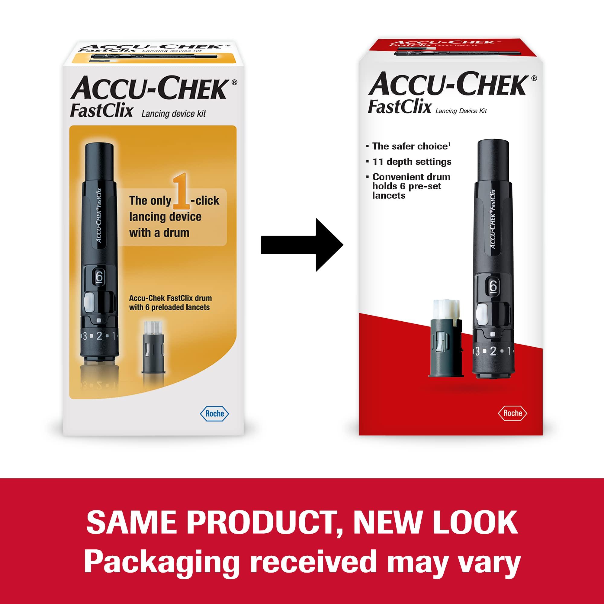 Accu-Chek Accu-Chek FastClix Diabetes Lancing Device with 6 FastClix Lancets for Diabetic Blood Glucose Testing (Packaging May Vary)