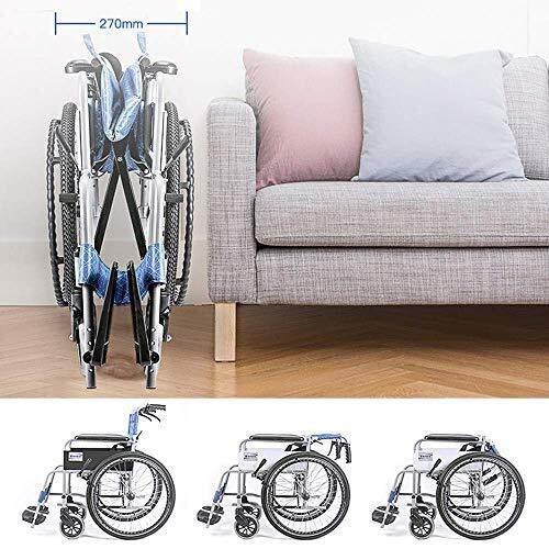 ZYF ZYF Wheelchair HJH- Self-propelled Foldable Wheelchair - Wheelchair for The Disabled and The Elderly - Removable arm and Foot Rests - Seat Belt